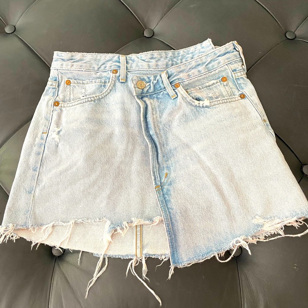 Agolde cross cross denim skirt size 27